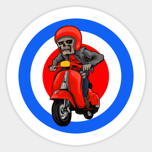 Scooter Skull Rider Mods Target Sticker
